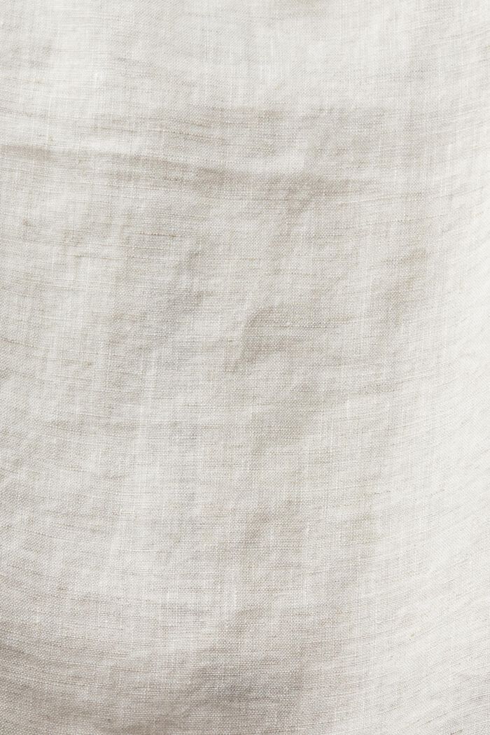 Camiseta de lino sin teñir con espalda descubierta, BEIGE, detail image number 5