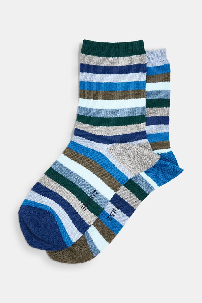 Pack de 2 pares de calcetines a rayas, mezcla de algodón ecológico, PINE, overview