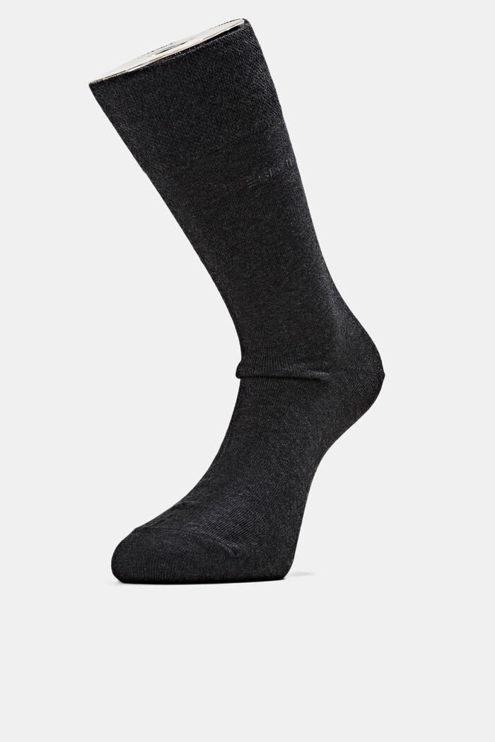 Pack de dos calcetines con remate suave, mezcla de algodón ecológico, ANTHRACITE MELANGE, detail image number 0