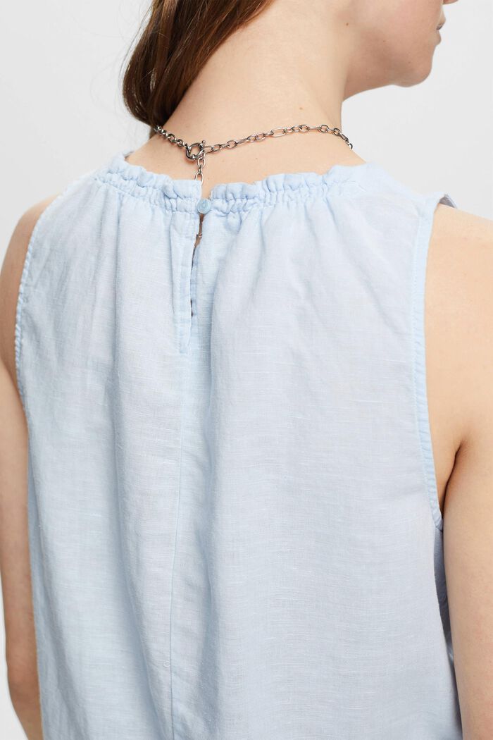 Blusa sin mangas en mezcla de lino, PASTEL BLUE, detail image number 4