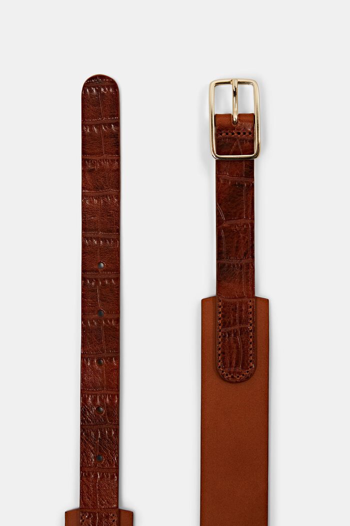 Cinturón de piel de cocodrilo, CAMEL, detail image number 1