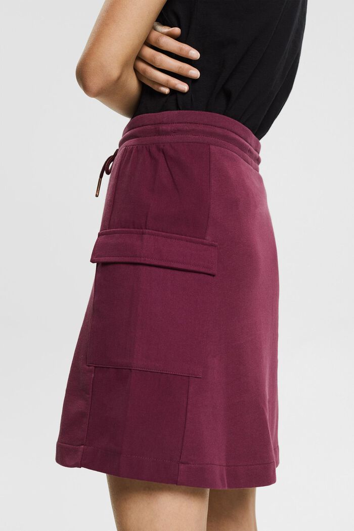 Minifalda de estilo cargo de felpa, BORDEAUX RED, detail image number 2