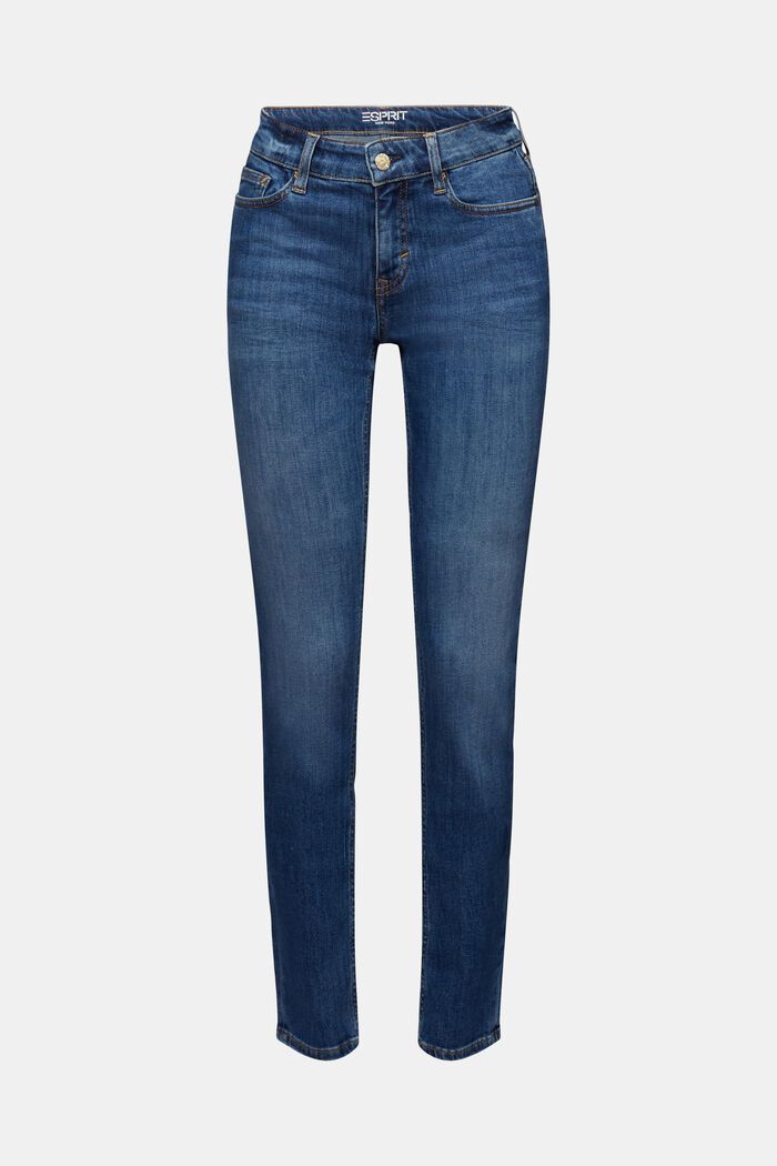 Jeans mid rise slim fit, BLUE MEDIUM WASHED, detail image number 7