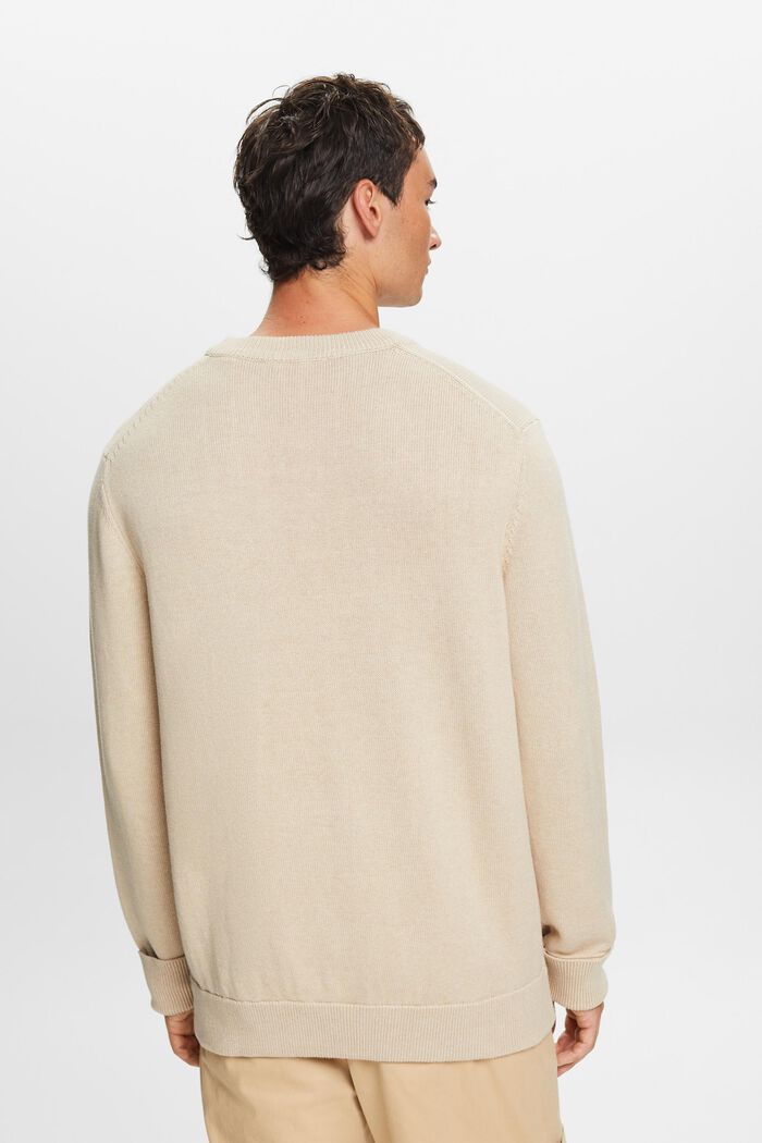 Jersey de algodón con cuello redondo, SAND, detail image number 4