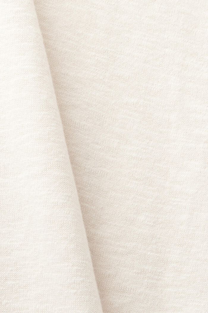 Jersey de algodón y lino con cuello redondo, NUDE, detail image number 4