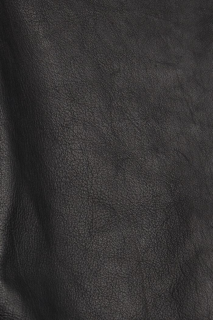 En piel: pantalón tobillero, BLACK, detail image number 4