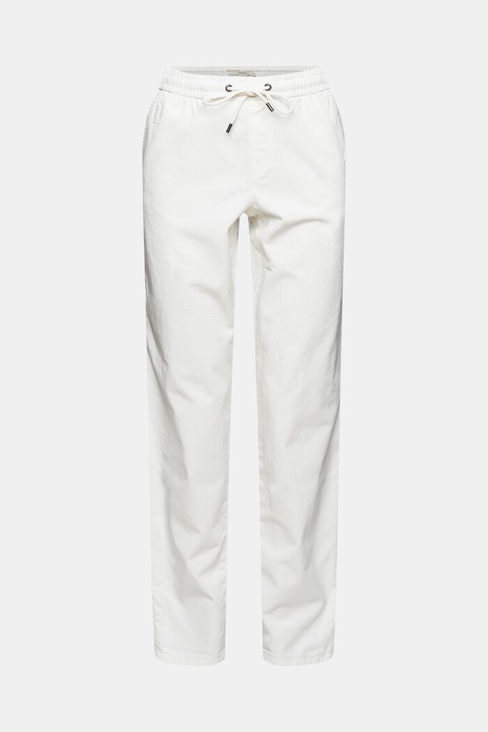 pantalones chinos con cordón en la cintura, WHITE, detail image number 6