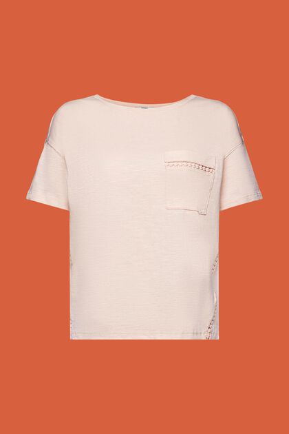 Camiseta con cintas de encaje, 100% algodón