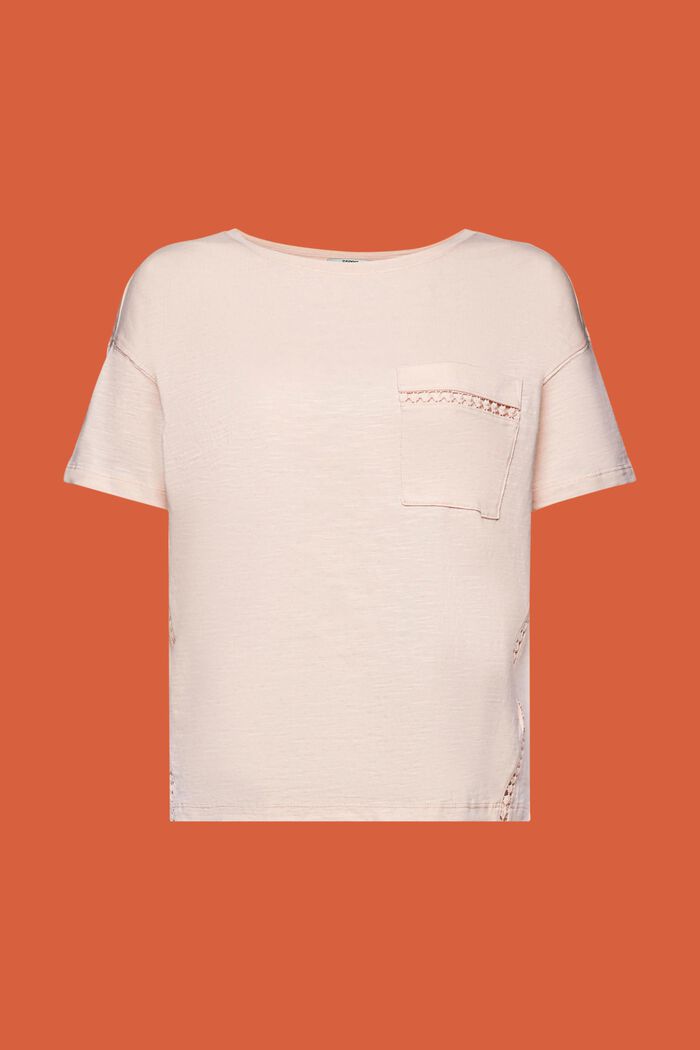 Camiseta con cintas de encaje, 100% algodón, PASTEL PINK, detail image number 6