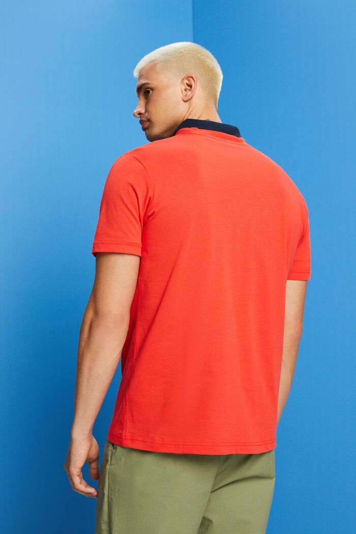 Camiseta de algodón ecológico con estampado geométrico, ORANGE RED, detail image number 3