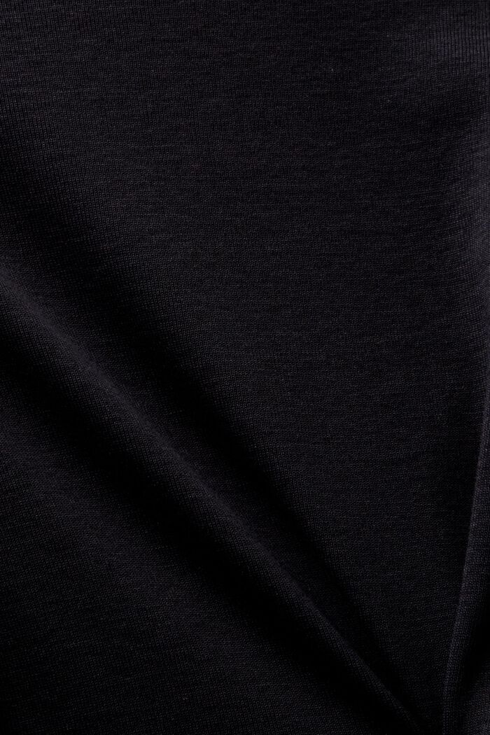 Camiseta de jersey de algodón con manga larga, BLACK, detail image number 5