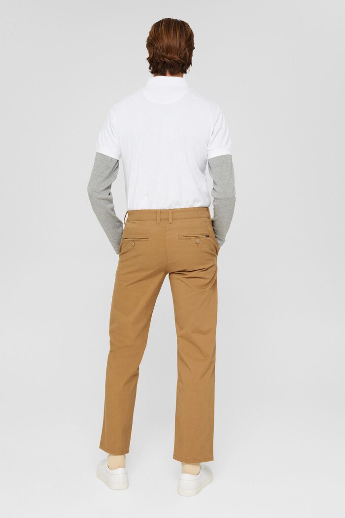 Pantalón chino de corte recto en algodón ecológico, CAMEL, detail image number 3