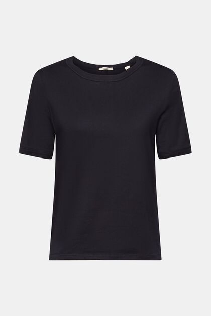 Camiseta de algodón, BLACK, overview