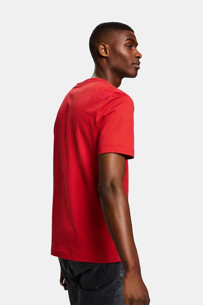 Camiseta en jersey de algodón con logotipo, DARK RED, detail image number 2