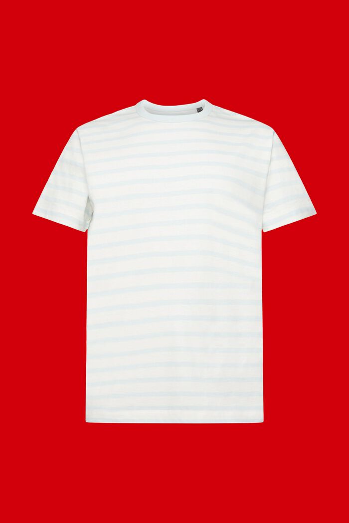 Camiseta con diseño a rayas de algodón sostenible, LIGHT AQUA GREEN, detail image number 6