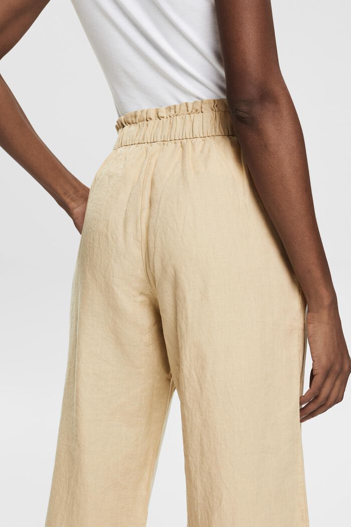 Pantalón de lino con largo tobillero, SAND, detail image number 5