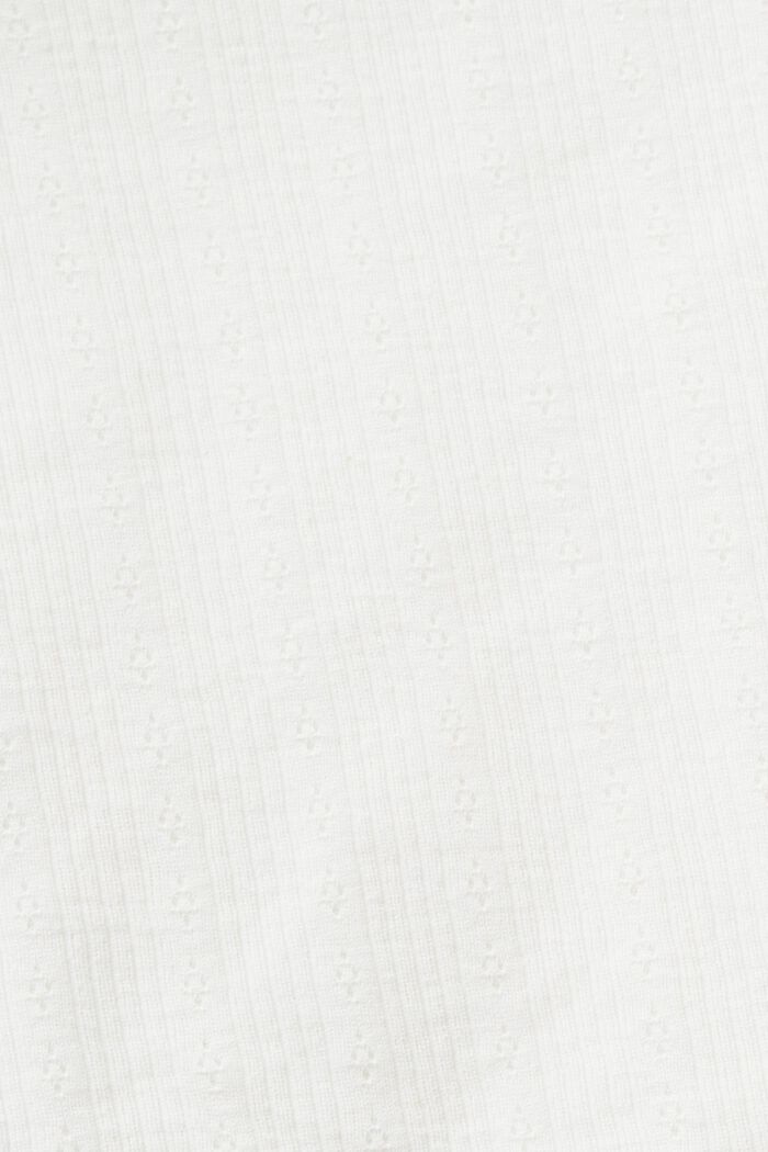 Camiseta de punto de canalé pointelle, OFF WHITE, detail image number 4