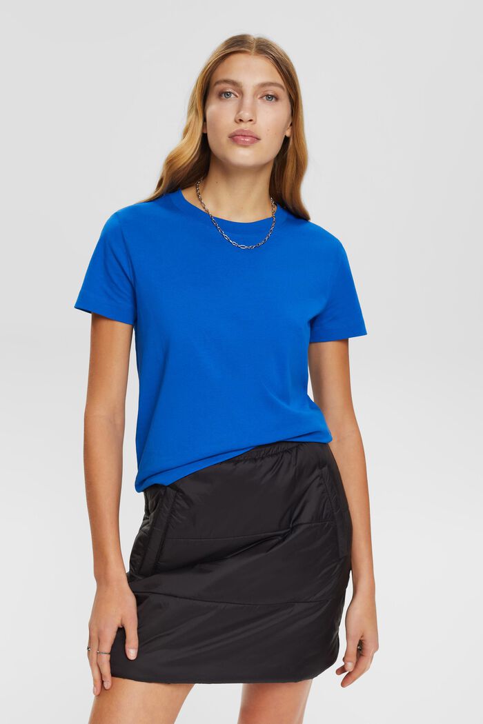 Camiseta de algodón con cuello redondo, BLUE, detail image number 0
