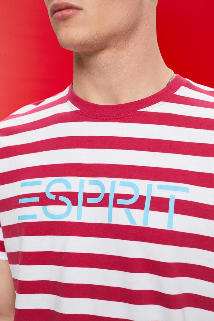 Camiseta de algodón a rayas, DARK PINK, detail image number 2