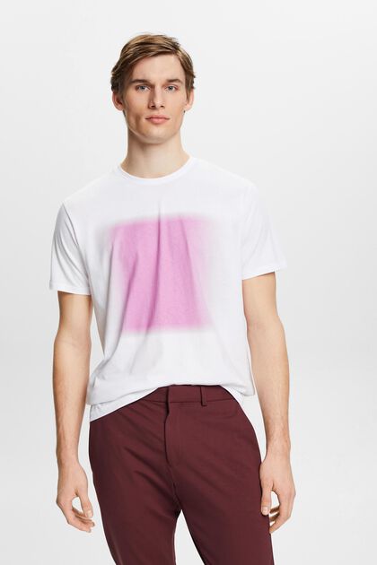 Camiseta de algodón con estampado, WHITE, overview