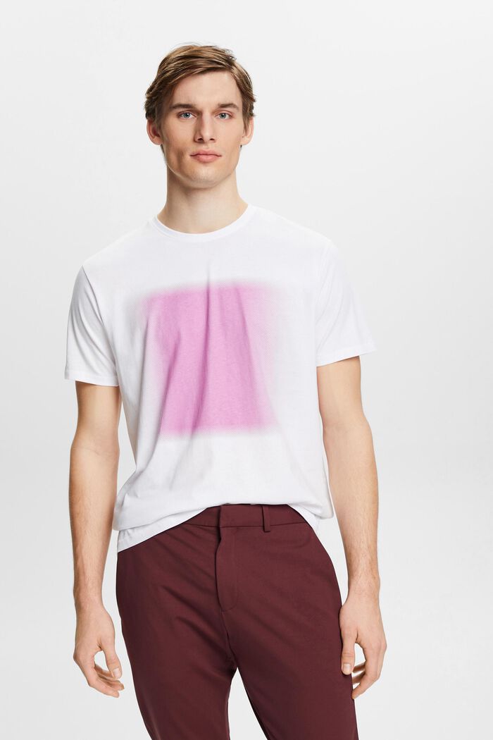 Camiseta de algodón con estampado, WHITE, detail image number 0