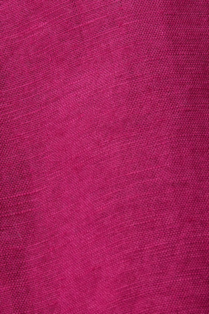 Camisa en mezcla de algodón y lino, DARK PINK, detail image number 4