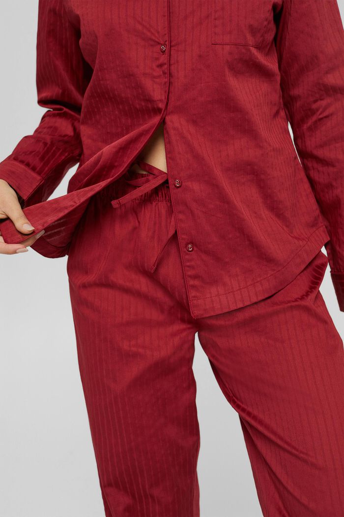 Pijama largo en 100% algodón, CHERRY RED, detail image number 4