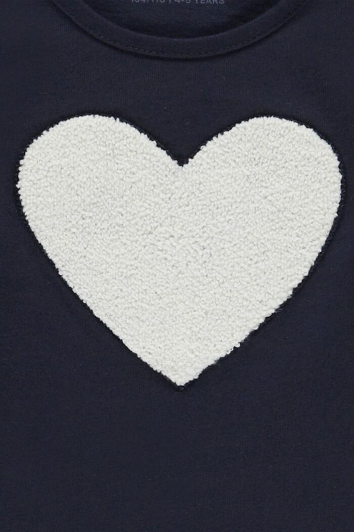 Camiseta de manga larga con logotipo de corazón, NAVY, detail image number 2