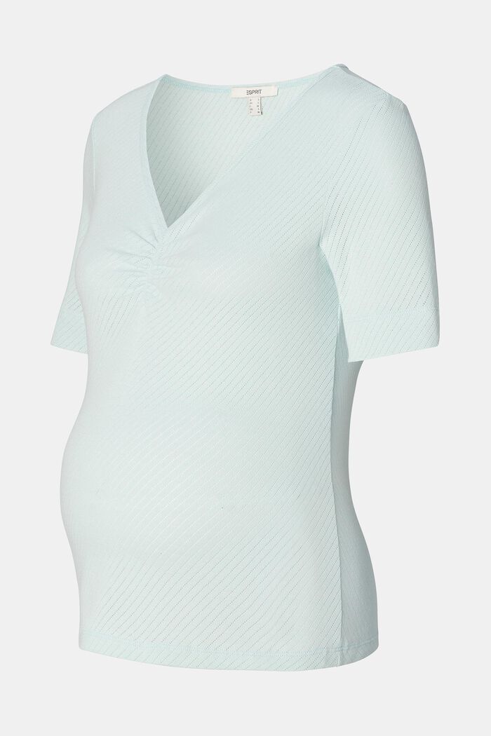 Camiseta de punto pointelle de algodón ecológico, PASTEL BLUE, detail image number 4