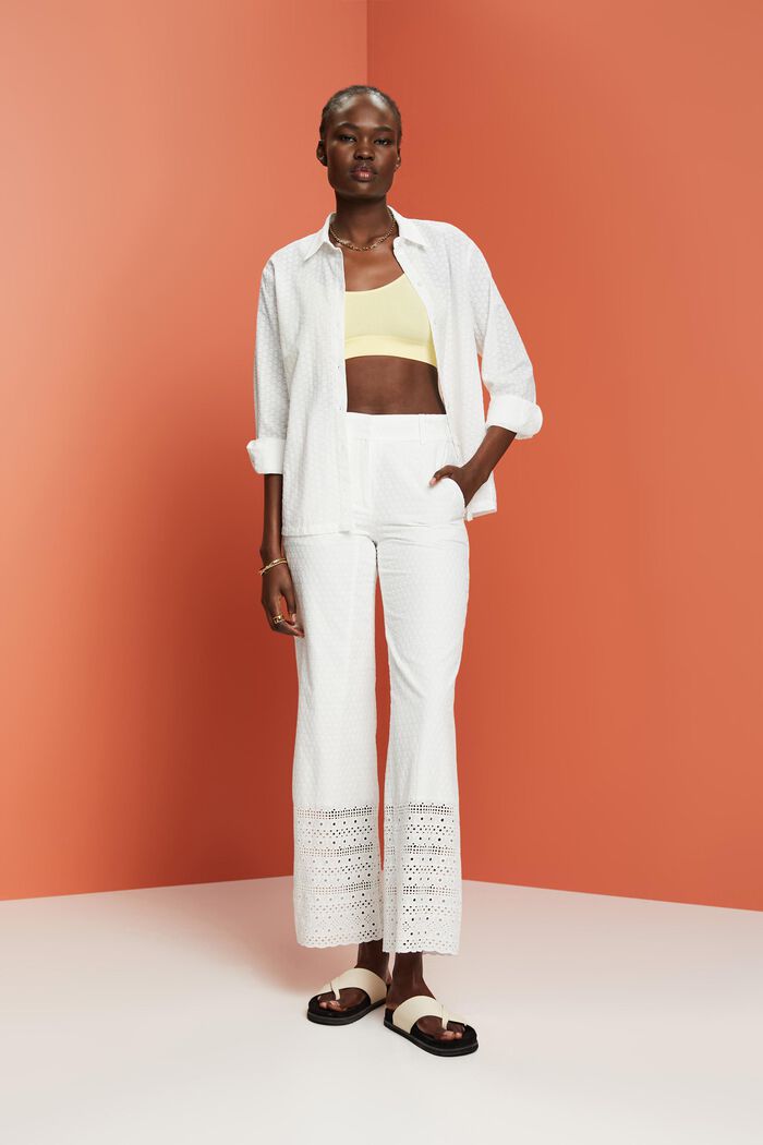 Pantalón bordado, 100 % algodón, WHITE, detail image number 5