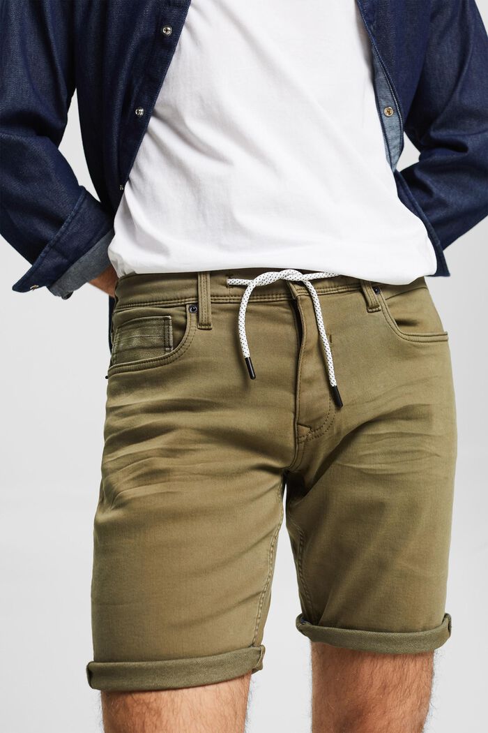 Pantalones cortos vaqueros con cordón, FOREST, detail image number 0