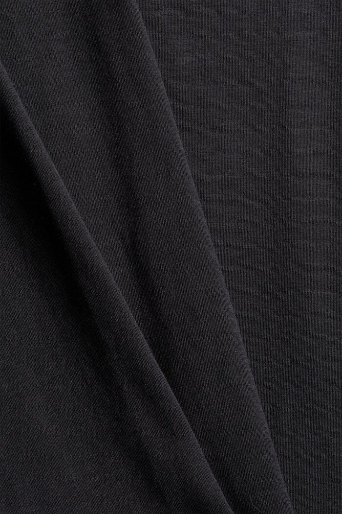 Camiseta con cuello alto, algodón ecológico, BLACK, detail image number 4
