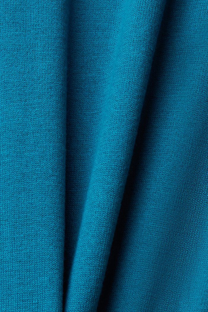 Jersey con cuello en pico, TEAL BLUE, detail image number 4
