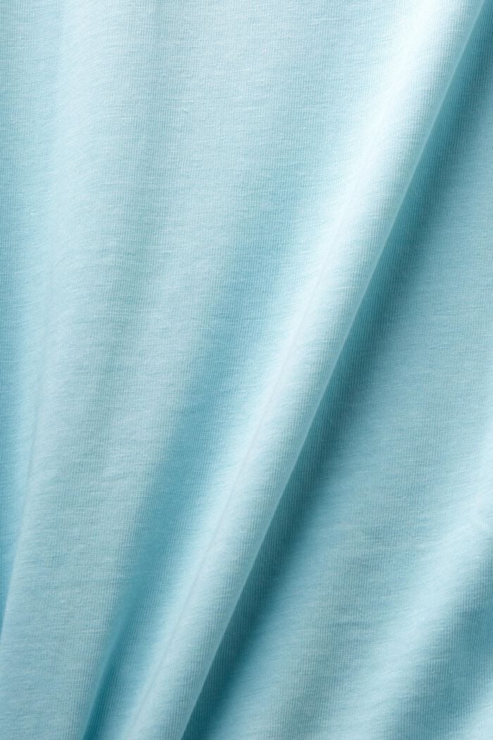 Camiseta con estampado en el pecho, 100% algodón, LIGHT TURQUOISE, detail image number 5