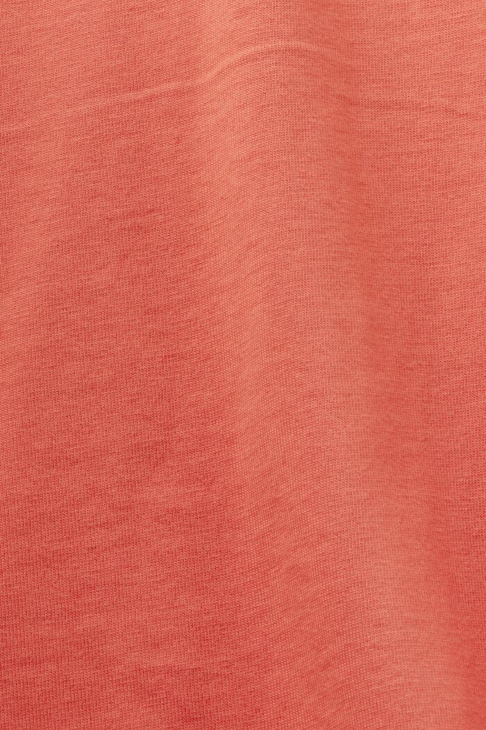 Camiseta con estampado frontal, 100% algodón, CORAL RED, detail image number 5