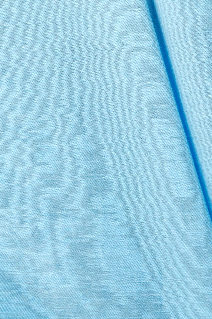 Falda midi de lino en línea A, LIGHT TURQUOISE, detail image number 6