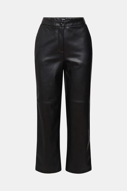 Pantalones tobilleros de polipiel, BLACK, overview