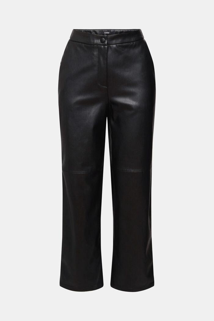 Pantalones tobilleros de polipiel, BLACK, detail image number 7