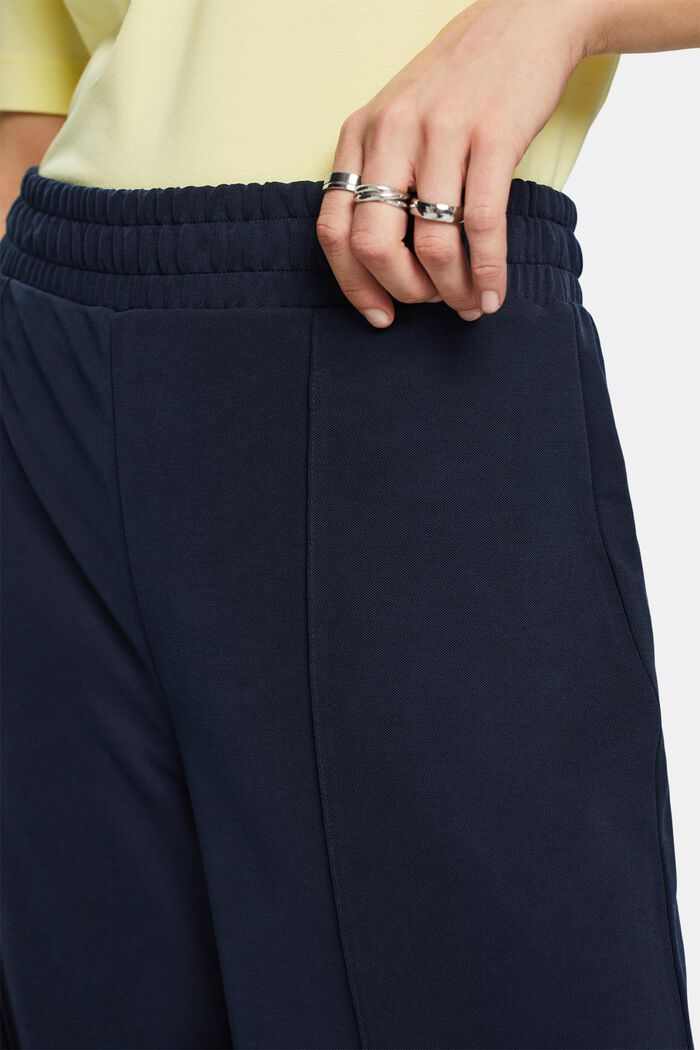 Pantalones wide leg sin cierre con pliegue permanente, NAVY, detail image number 4