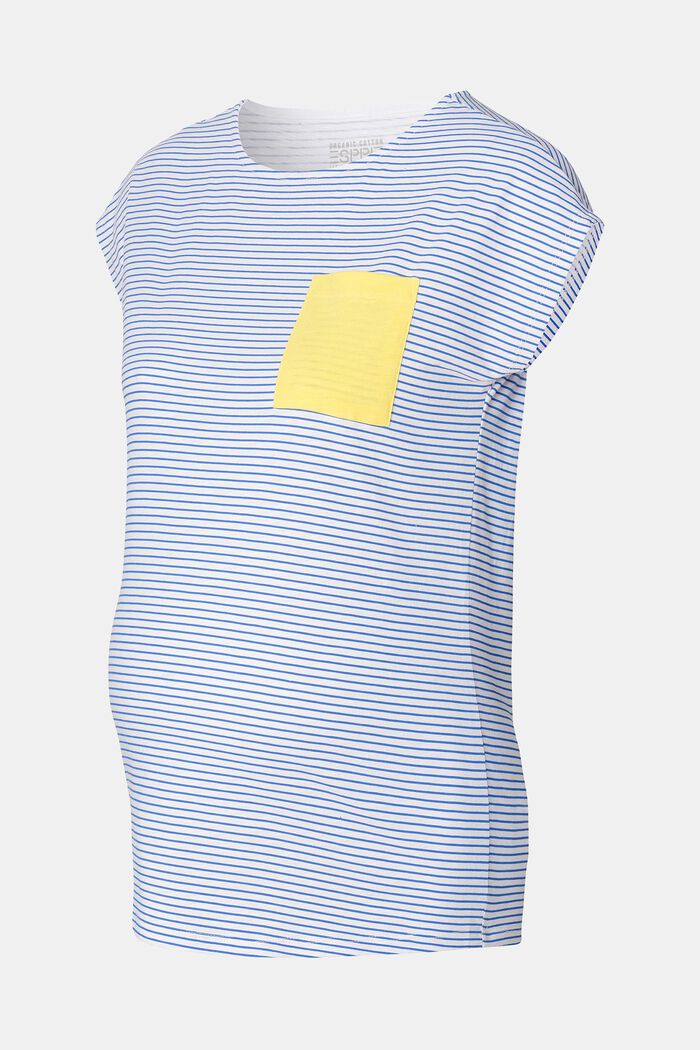 Camiseta a rayas, algodón ecológico, SHIRT BLUE, detail image number 4