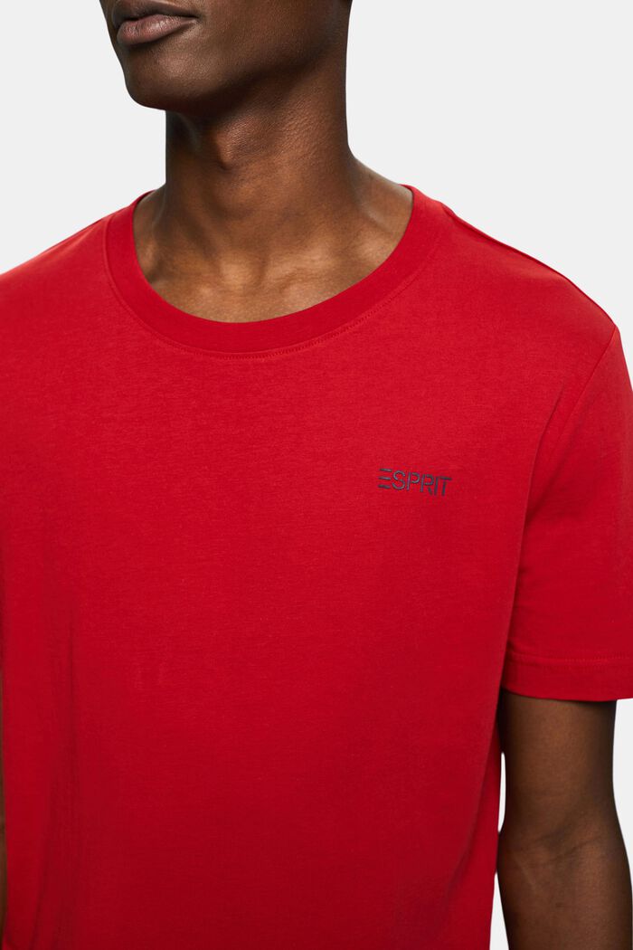 Camiseta en jersey de algodón con logotipo, DARK RED, detail image number 3