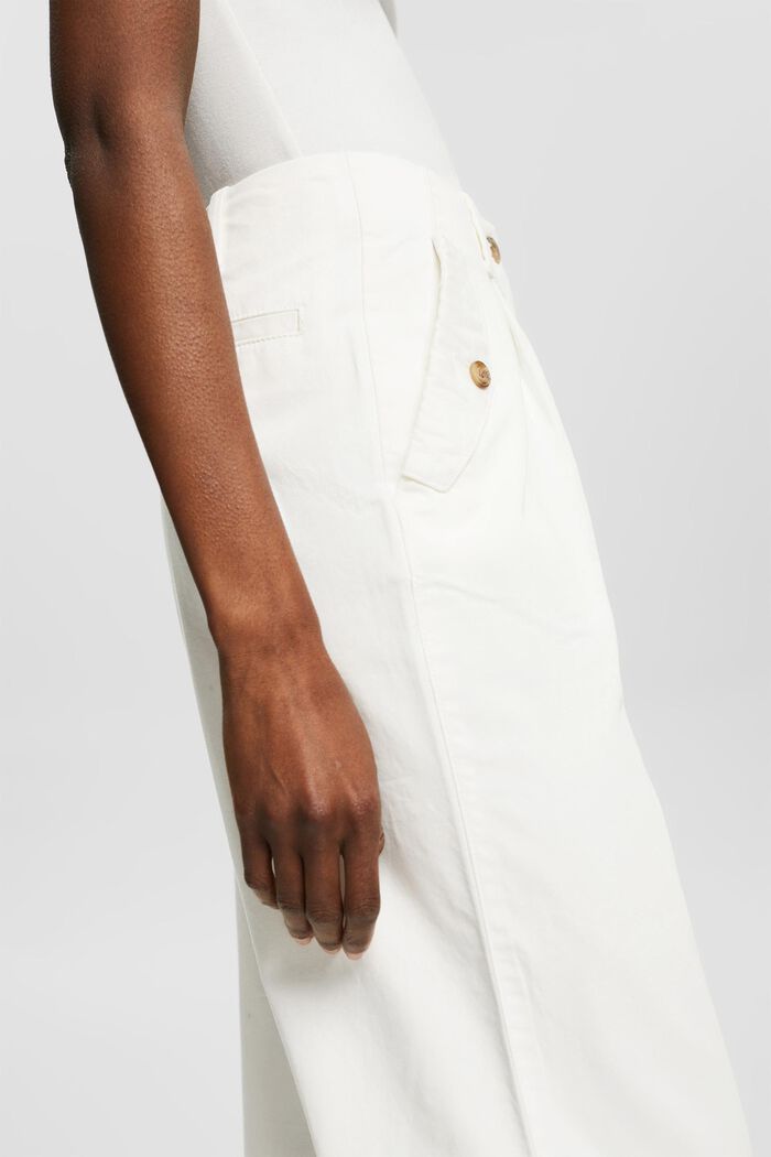 Pantalón culotte en 100 % algodón Pima, OFF WHITE, detail image number 2