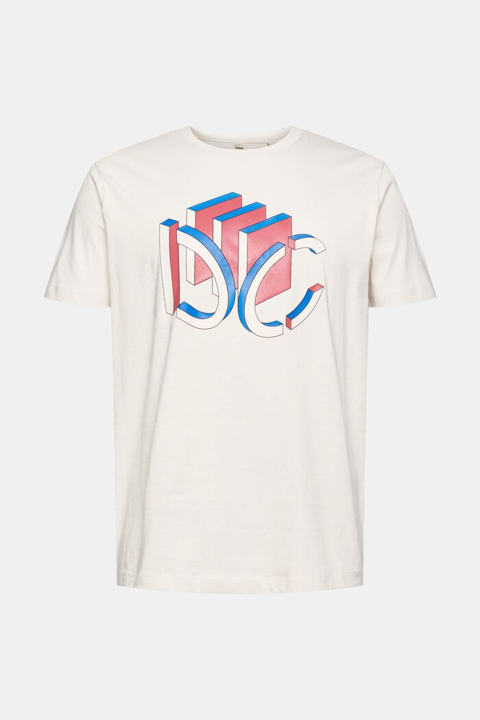 Camiseta de jersey con estampado geométrico 3D del logotipo