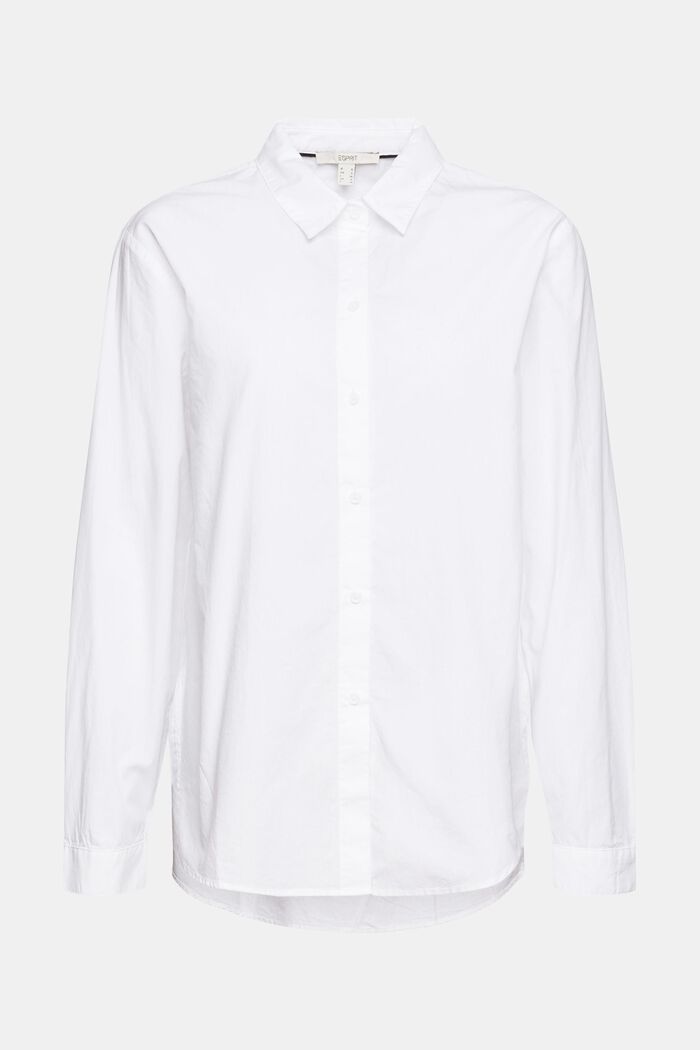 Blusa camisera oversize de algodón, WHITE, detail image number 5
