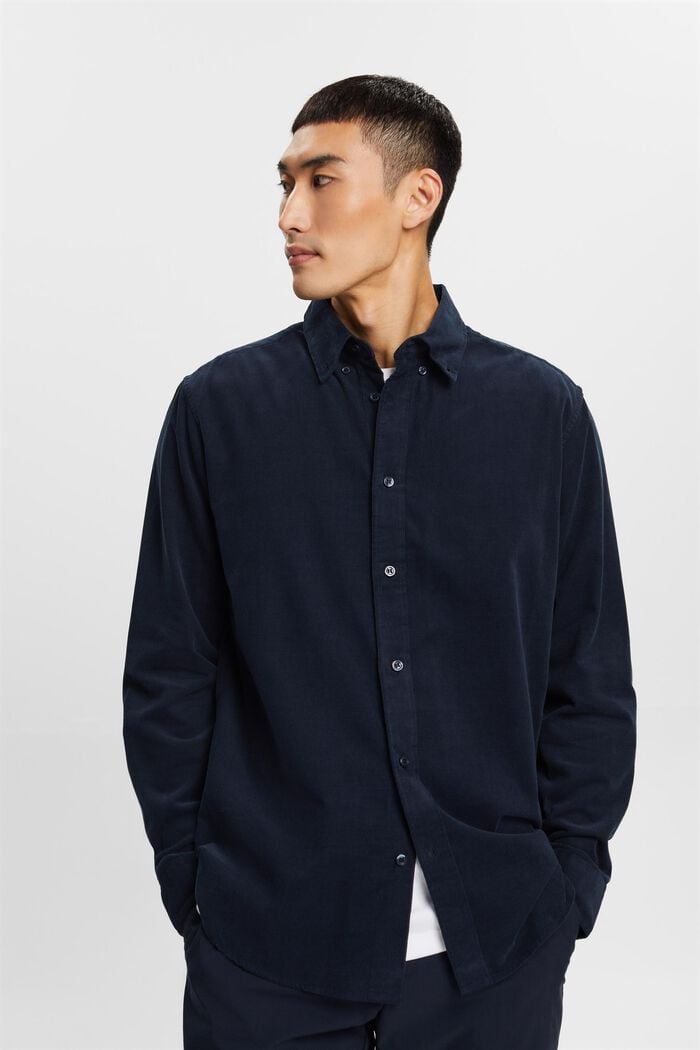 Camisa de pana en 100% algodón, PETROL BLUE, detail image number 0