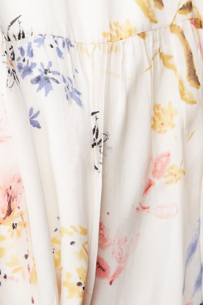 Blusa con estampado floral, LENZING™ ECOVERO™, OFF WHITE, detail image number 4