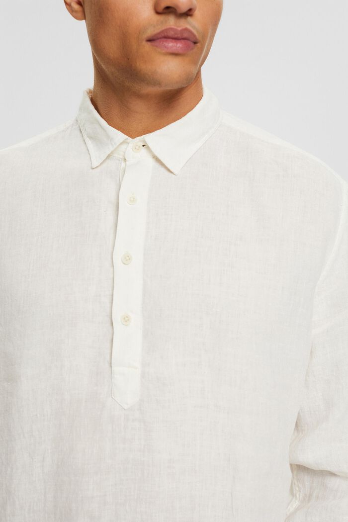 Camisa de 100% lino, OFF WHITE, detail image number 2
