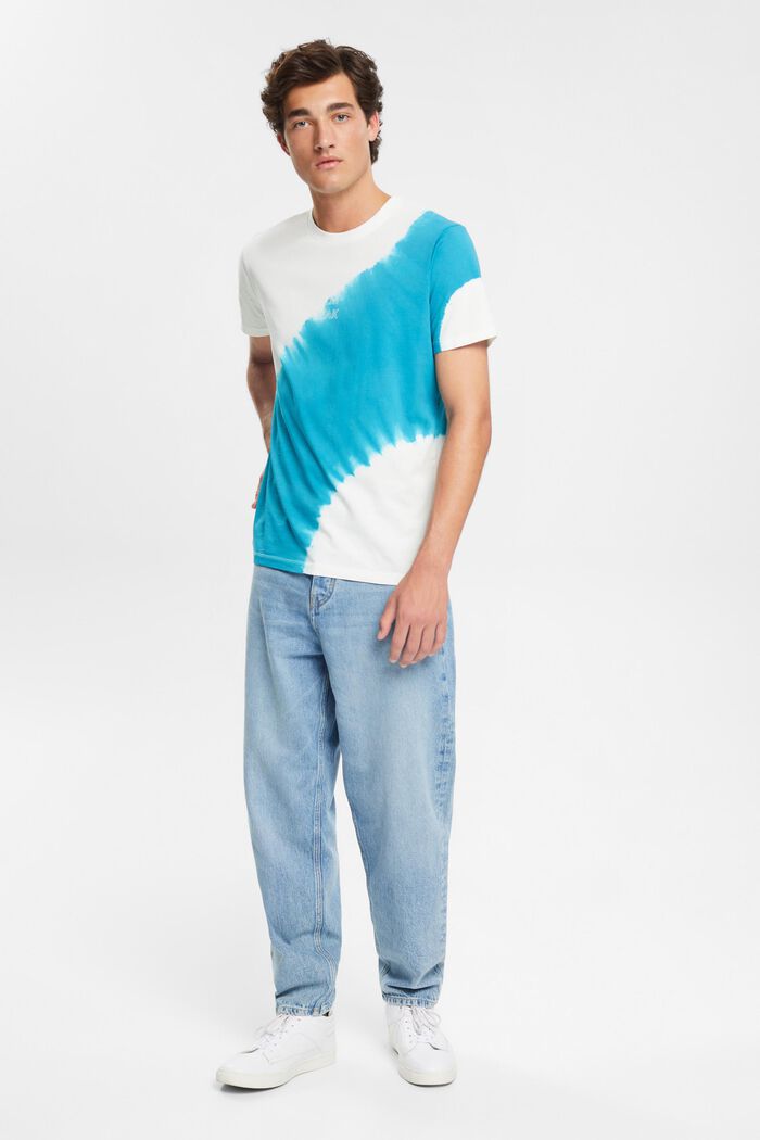 Camiseta de jersey con teñido batik, TEAL BLUE, detail image number 4