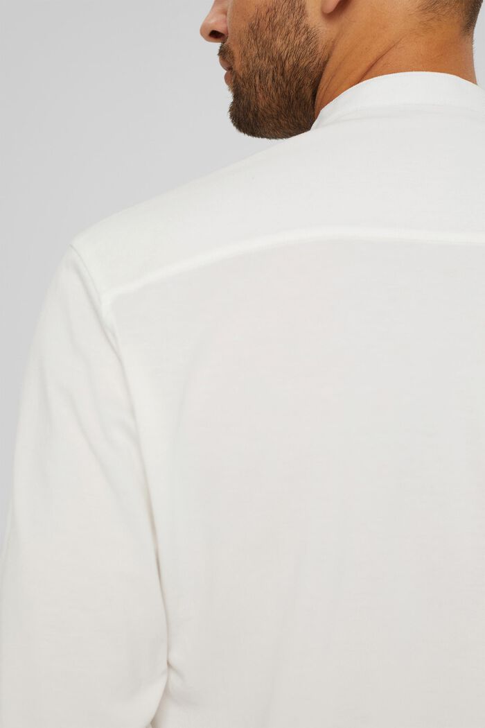 Camiseta de manga larga de piqué, algodón ecológico mercerizado, OFF WHITE, detail image number 1