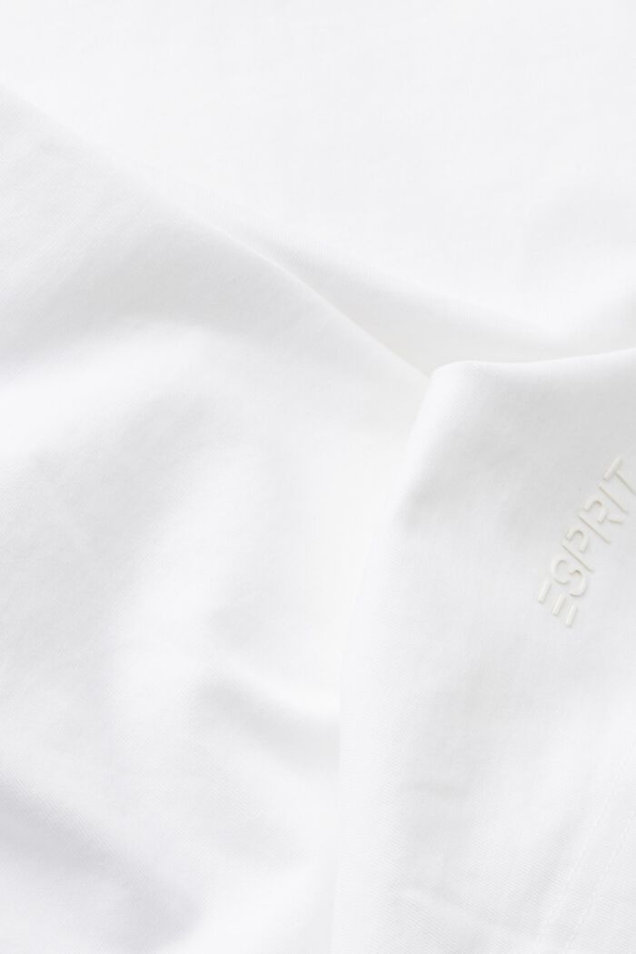 Camiseta de algodón con motivo de corazón bordado, WHITE, detail image number 4